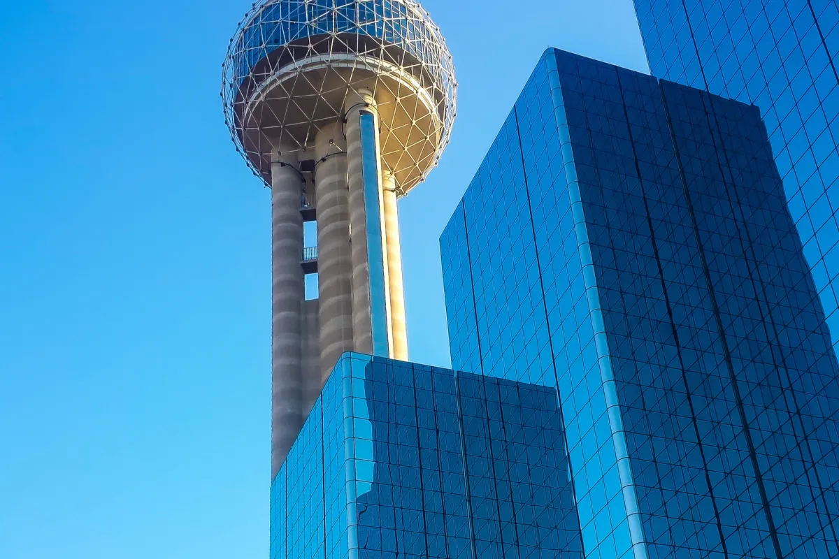 Reunion Tower lit at night
